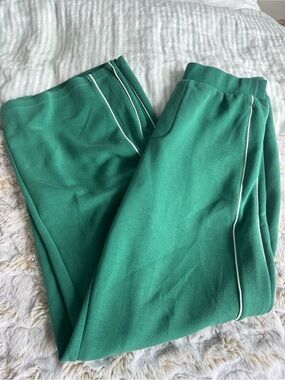 aerie Green Sweatpants with White Piping